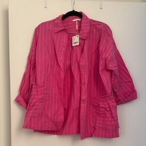 Pink Striped Button-Up Shirt NwT